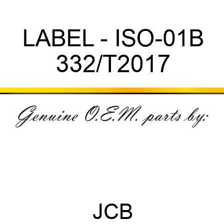 LABEL - ISO-01B 332/T2017