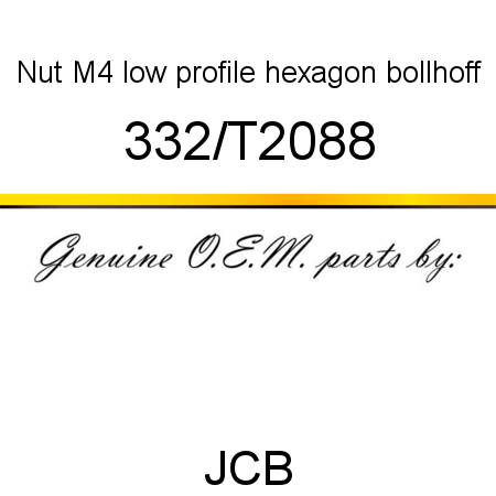 Nut, M4 low profile, hexagon bollhoff 332/T2088