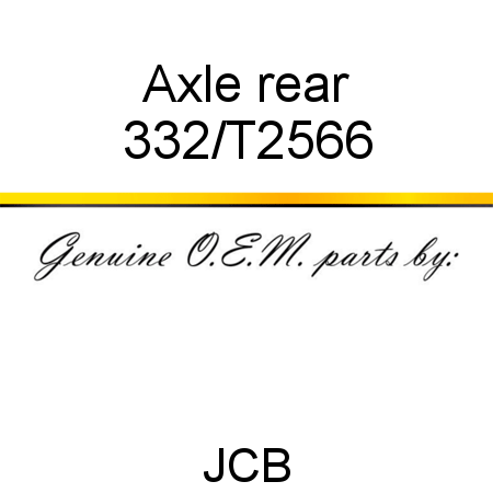 Axle, rear 332/T2566