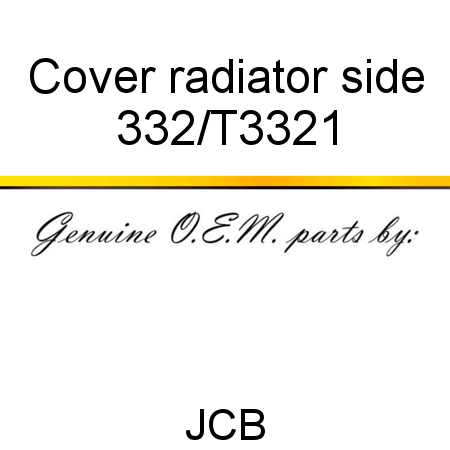Cover, radiator side 332/T3321