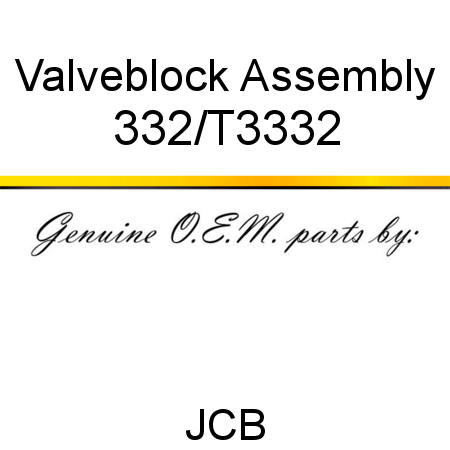 Valveblock, Assembly 332/T3332