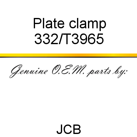 Plate, clamp 332/T3965