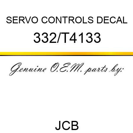 SERVO CONTROLS DECAL 332/T4133