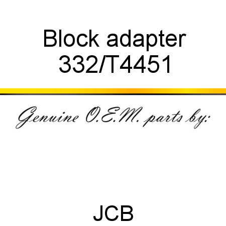 Block, adapter 332/T4451