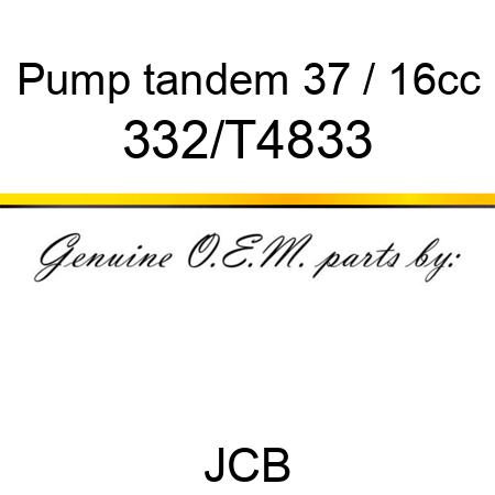Pump, tandem, 37 / 16cc 332/T4833