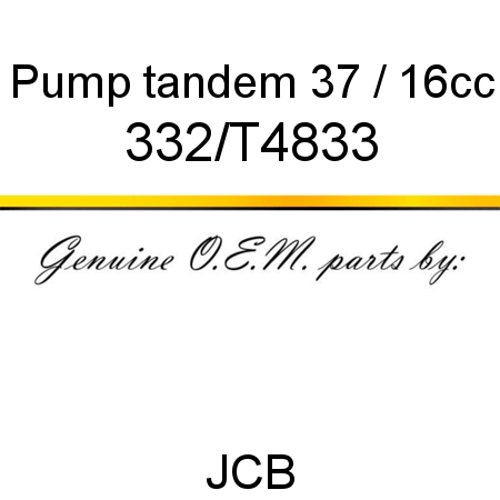 Pump, tandem, 37 / 16cc 332/T4833