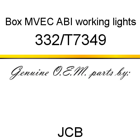 Box, MVEC ABI, working lights 332/T7349