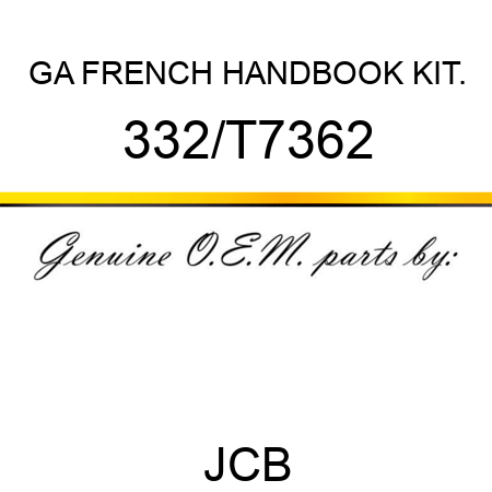 GA FRENCH HANDBOOK KIT. 332/T7362