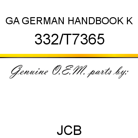 GA GERMAN HANDBOOK K 332/T7365