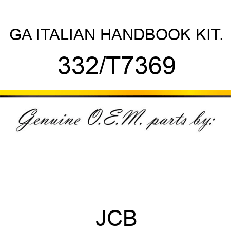 GA ITALIAN HANDBOOK KIT. 332/T7369