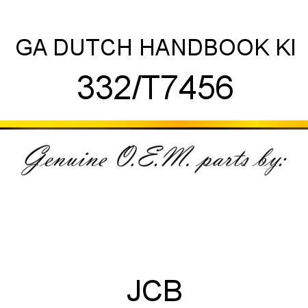 GA DUTCH HANDBOOK KI 332/T7456