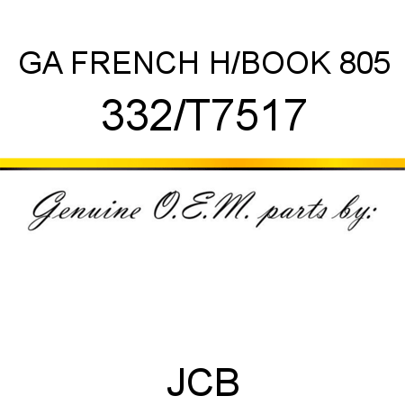 GA FRENCH H/BOOK 805 332/T7517