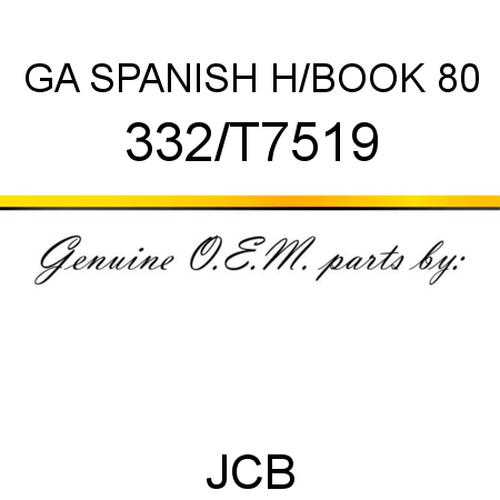 GA SPANISH H/BOOK 80 332/T7519