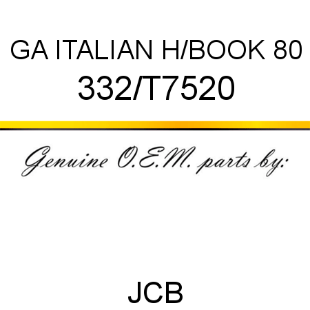 GA ITALIAN H/BOOK 80 332/T7520