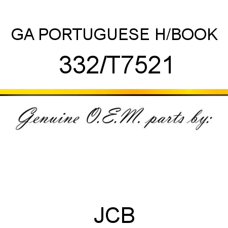 GA PORTUGUESE H/BOOK 332/T7521