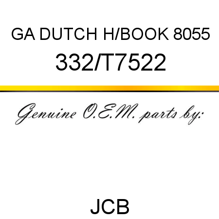 GA DUTCH H/BOOK 8055 332/T7522