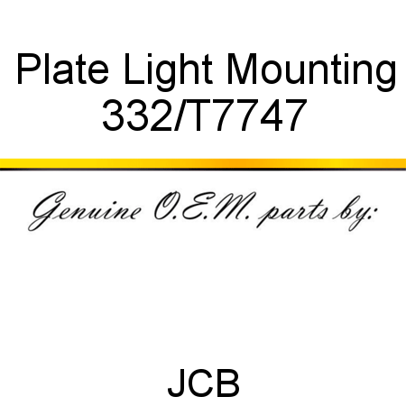 Plate, Light Mounting 332/T7747