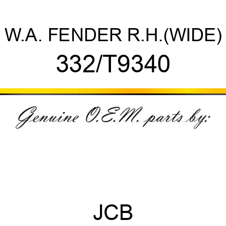 W.A. FENDER R.H.(WIDE) 332/T9340