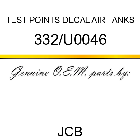 TEST POINTS DECAL AIR TANKS 332/U0046