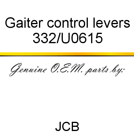 Gaiter, control levers 332/U0615