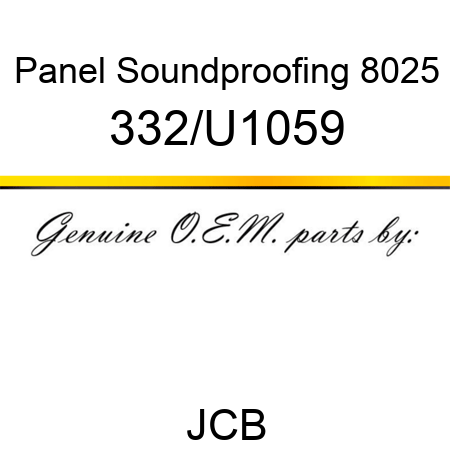 Panel, Soundproofing, 8025 332/U1059