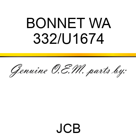 BONNET WA 332/U1674