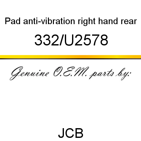 Pad, anti-vibration, right hand rear 332/U2578