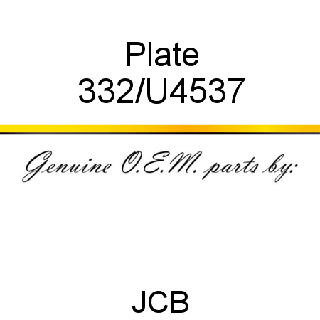 Plate 332/U4537