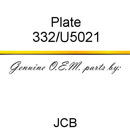 Plate 332/U5021