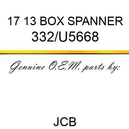 17 13 BOX SPANNER 332/U5668