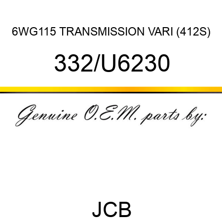 6WG115 TRANSMISSION VARI (412S) 332/U6230