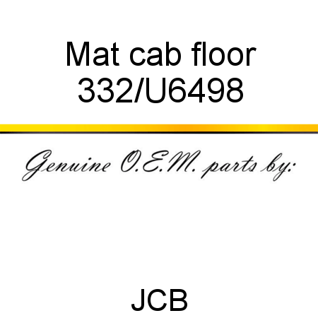 Mat, cab floor 332/U6498