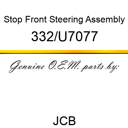 Stop, Front Steering, Assembly 332/U7077