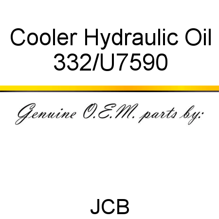 Cooler, Hydraulic Oil 332/U7590