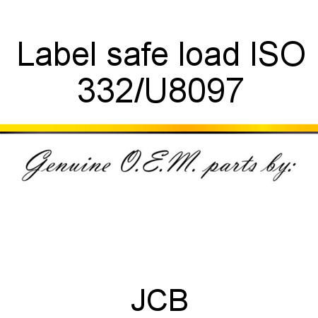 Label, safe load, ISO 332/U8097