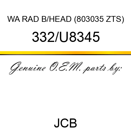 WA RAD B/HEAD (8030,35 ZTS) 332/U8345