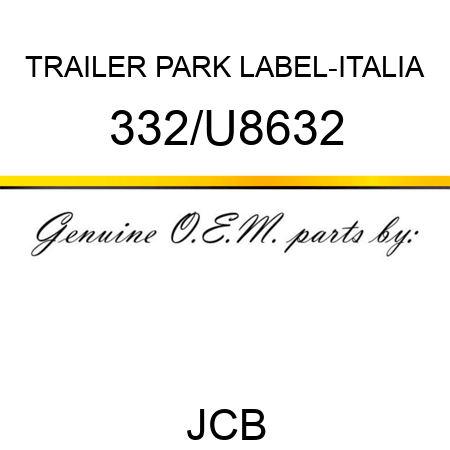 TRAILER PARK LABEL-ITALIA 332/U8632