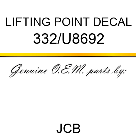 LIFTING POINT DECAL 332/U8692