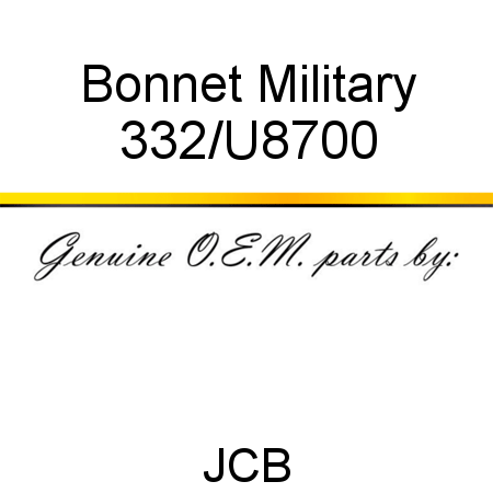 Bonnet, Military 332/U8700