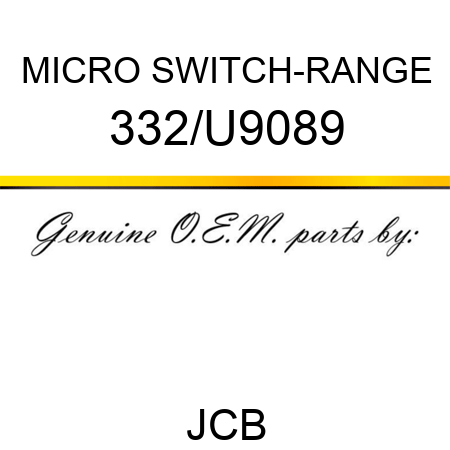 MICRO SWITCH-RANGE 332/U9089