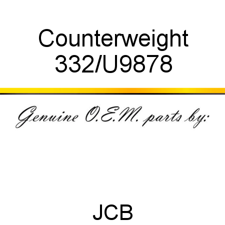 Counterweight 332/U9878