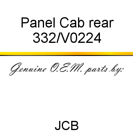 Panel, Cab rear 332/V0224