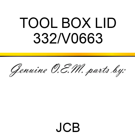 TOOL BOX LID 332/V0663