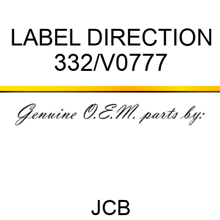 LABEL DIRECTION 332/V0777