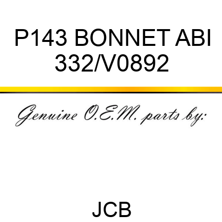 P143 BONNET ABI 332/V0892