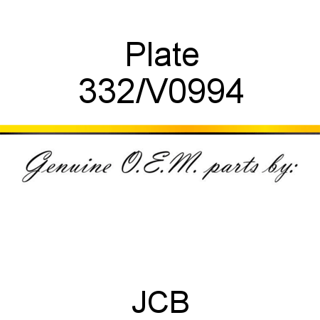 Plate 332/V0994