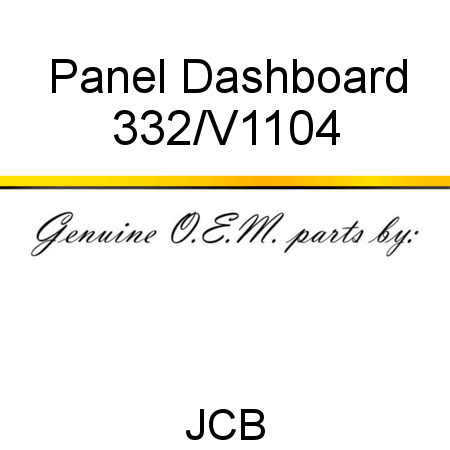 Panel, Dashboard 332/V1104