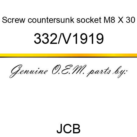 Screw, countersunk socket, M8 X 30 332/V1919