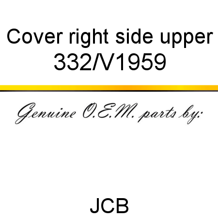 Cover, right side, upper 332/V1959