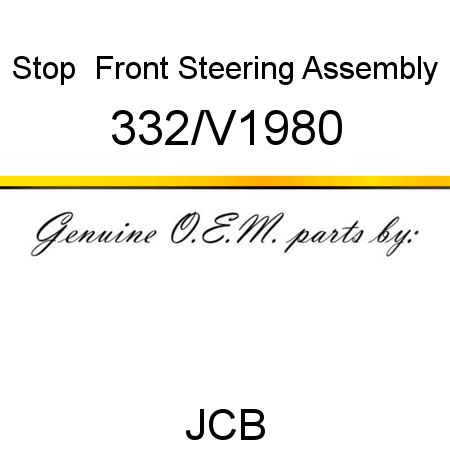 Stop, , Front Steering, Assembly 332/V1980